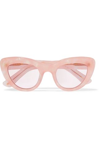 Ganni + May Cat-eye Glittered Acetate Sunglasses