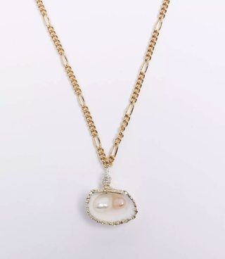 Wald Collection + Drop It Like It's Hot Necklace With Real Clam and Freshwater Pearls