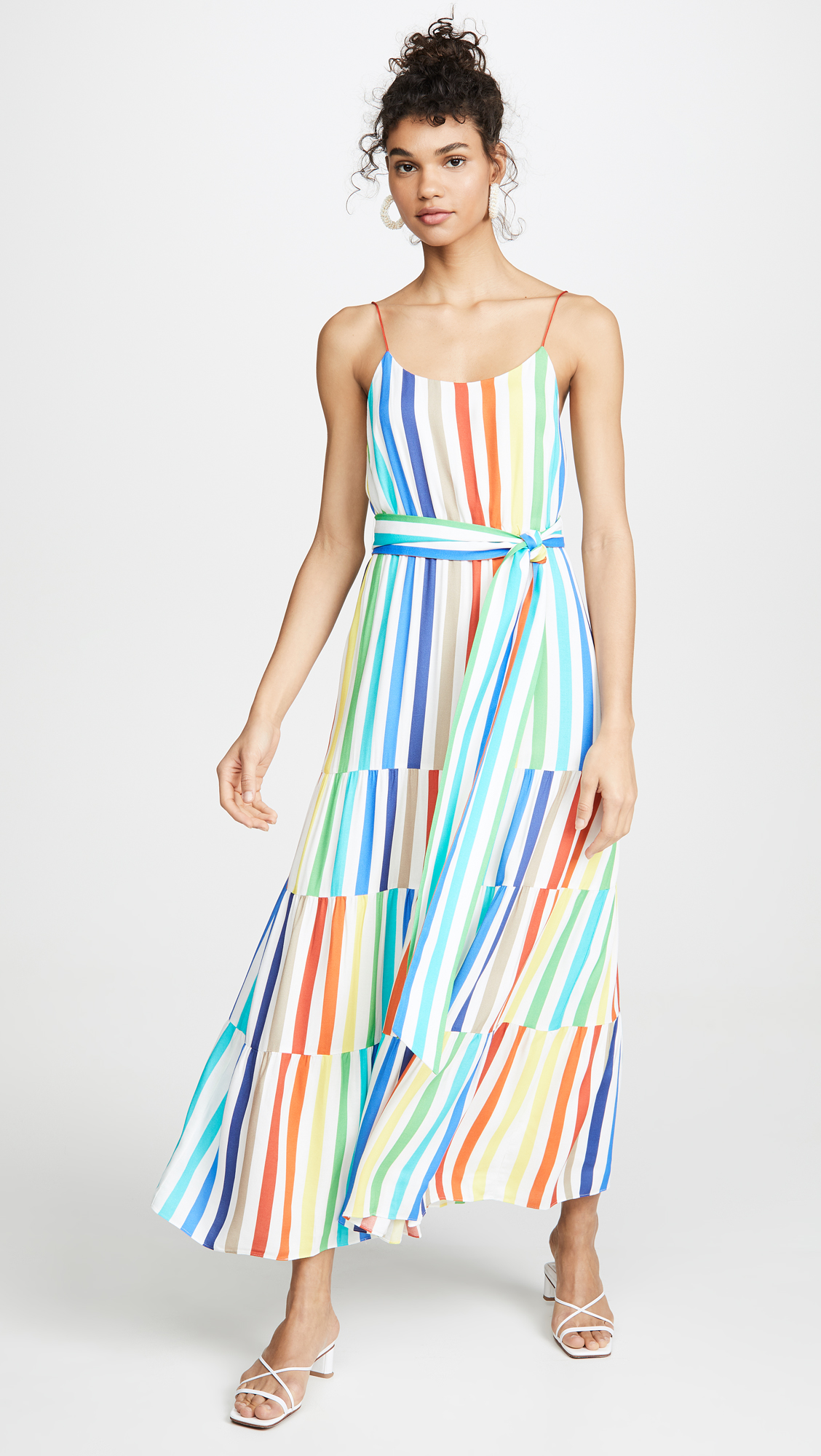 Alice and Olivia + Janan Spaghetti Strap Midi Peasant Dress