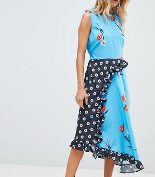 ASOS + Sleeveless Midi Dress in Mix-and-Match Floral Print