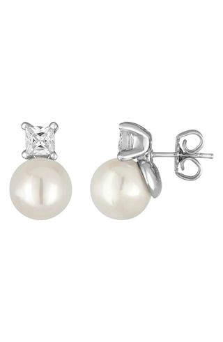 Majorica + Pearl 
Crystal Earrings