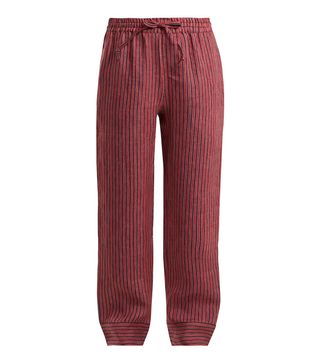 Acne Studios + Maseline Sketch Striped Linen-Blend Trousers