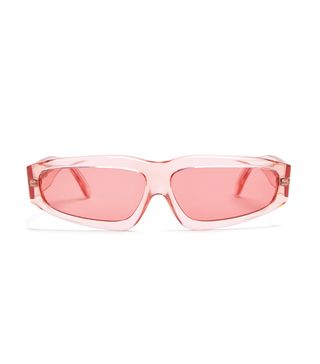 Marques'Almeida + Transparent Acetate Angular-Frame Sunglasses