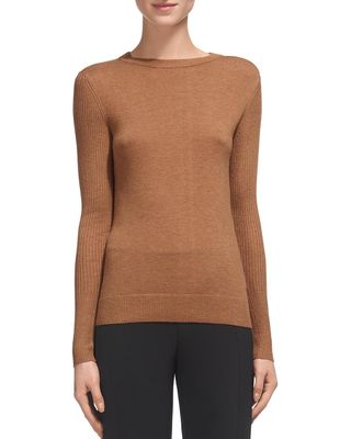 Whistles + Zip-Cuff Ribbed-Detail Sweater