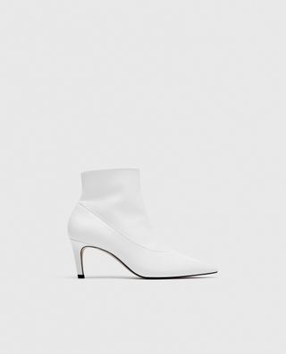 Zara + Leather Mid-Heel Ankle Boots