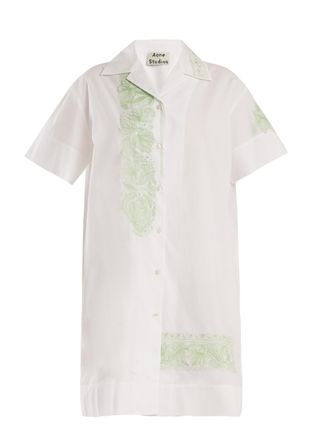 Acne Studios + Jusso Floral-Embroidered Cotton Dress