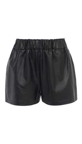 Tibi + Tissue Leather Pull On Shorts