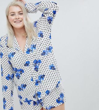 ASOS Curve + Pansy Traditional 100% Modal Short Pajama Set