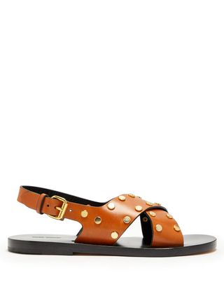 Isabel Marant + Jane Stud-Embellished Leather Sandals