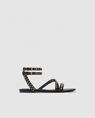 Zara + Flat Studded Sandals