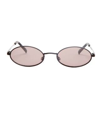 Le Specs + Love Train Oval-Frame Metal Sunglasses