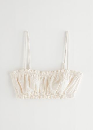 & Other Stories + Eyelet Embroidered Bandeau Bikini Top