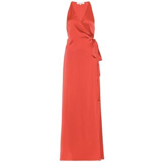 Diane von Furstenberg + Satin Wrap Maxi Dress