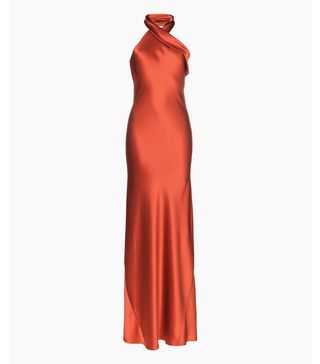 Galvan + Pandora Cross Neck Silk Gown