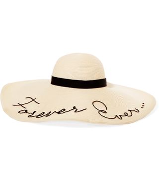 Eugenia Kim + Forever Ever Embroidered Woven Paper Sunhat