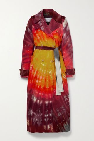 Gabriela Hearst + Michael Double-Breasted Tie-Dyed Cashmere Trench Coat