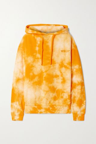Wsly + Embroidered Tie-Dyed Organic Cotton-Blend Jersey Hoodie