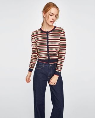 Zara + Striped Knit Jacket