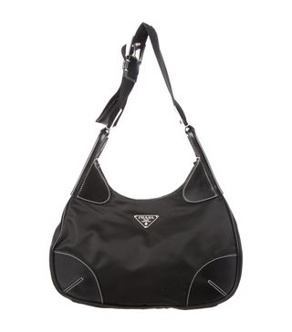 Prada + Leather-Trimmed Tessuto Bag