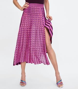 Zara + Striped Midi Skirt