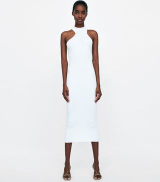 Zara + Cut-Out Ribbed Dress