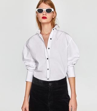 Zara + Shirt With Striped Trims