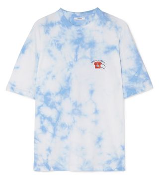Ganni + Ginsbourg Verbena Embroidered Tie-Dyed Cotton-Jersey T-Shirt
