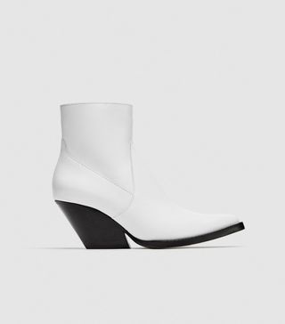 Zara + Leather Cowboy Ankle Boot