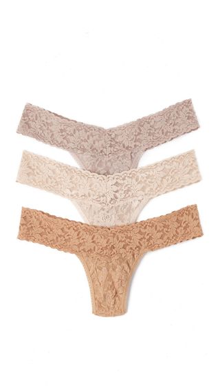 Hanky Panky + 3 Pack Signature Lace Neutral Thongs
