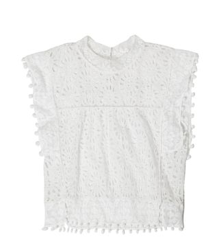 Isabel Marant + Kery Broderie-Anglaise Pom-Pom–Trimmed Top