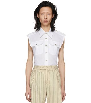Palomo Spain + White Linen Safari Shirt