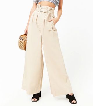 Forever 21 + Wide-Leg Paperbag Pants