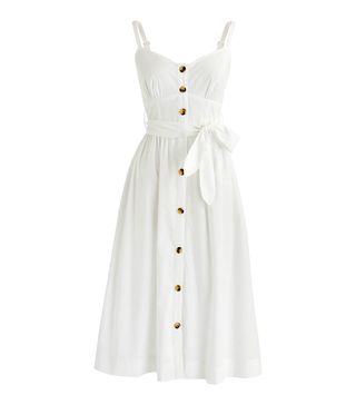 J.Crew + Classic Button Front Cotton Poplin Sundress