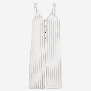 Topshop + Striped Button-Through Jumpsuit