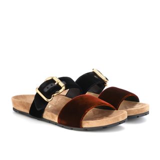 Prada + Velvet Slip-On Sandals