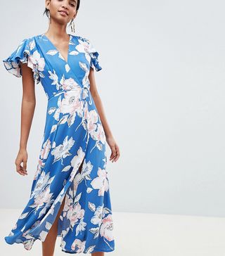 French Connection + Floral Wrap Midi Dress