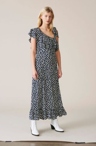 Ganni + Roseburg Crepe Maxi Dress