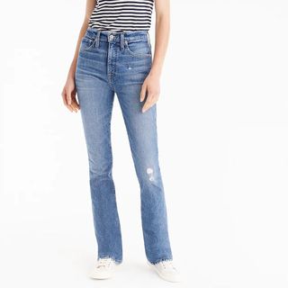 J.Crew + Point Sur Skinny Flare Jeans in Vintage Wash