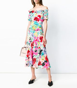 Rixo London + Bella Floral Off-Shoulder Dress