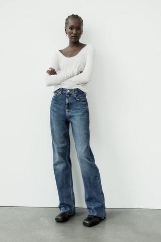 Zara + TRF High-Rise Wide-Leg Jean