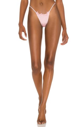 Indah + Bali Solid Fixed Sides Ruched Bikini Bottom