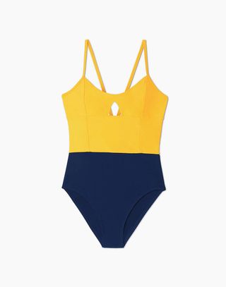 Summersalt + Swan Dive One-Piece Swimsuit in Blue