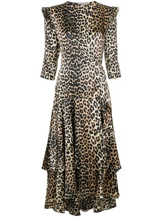 Ganni + Leopard Print Wrap Dress