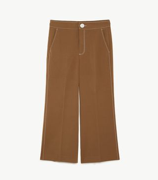 Zara + Trousers With Contrast Stitching