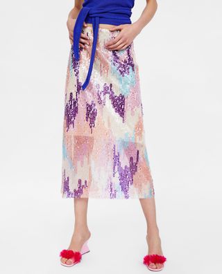 Zara + Sequin Tulle Skirt