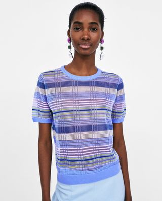 Zara + Striped Sheer Top