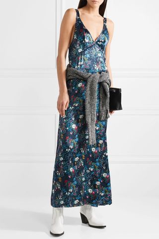 R13 + Floral-Print Silk-Georgette Maxi Dress