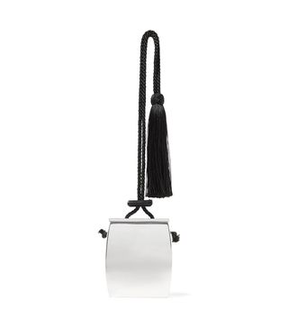The Row + Inrou Mini Tasseled Silver-Tone Wristlet Bag