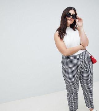 ASOS + Design Curve Tailored Gingham Tapered Pants
