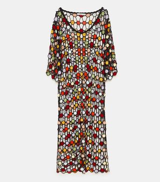 Zara + Multicolor Crochet Dress